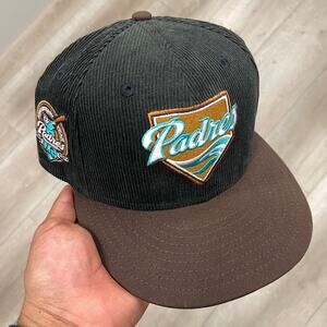 Corduroy San Diego Padres Brown 40th Anniversary Patch New Era Hat Cap 7 1/4